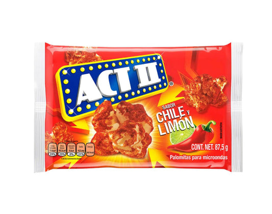 ACT II Sabores Chile y Limon Popcorn 87,5g