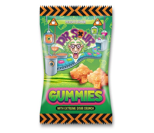 Dr. Sour Gummies With Extreme Sour Crunch Peach Flavour 200g