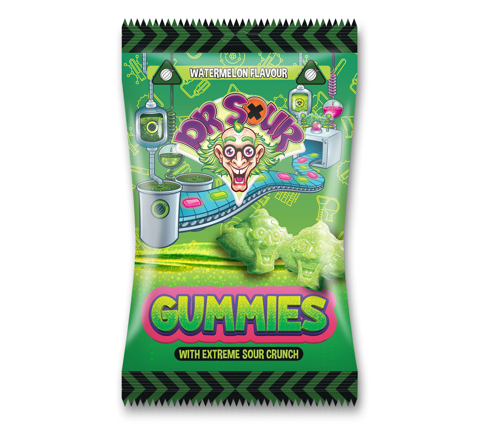 Dr. Sour Gummies With Extreme Sour Crunch Watermelon Flavour 200g