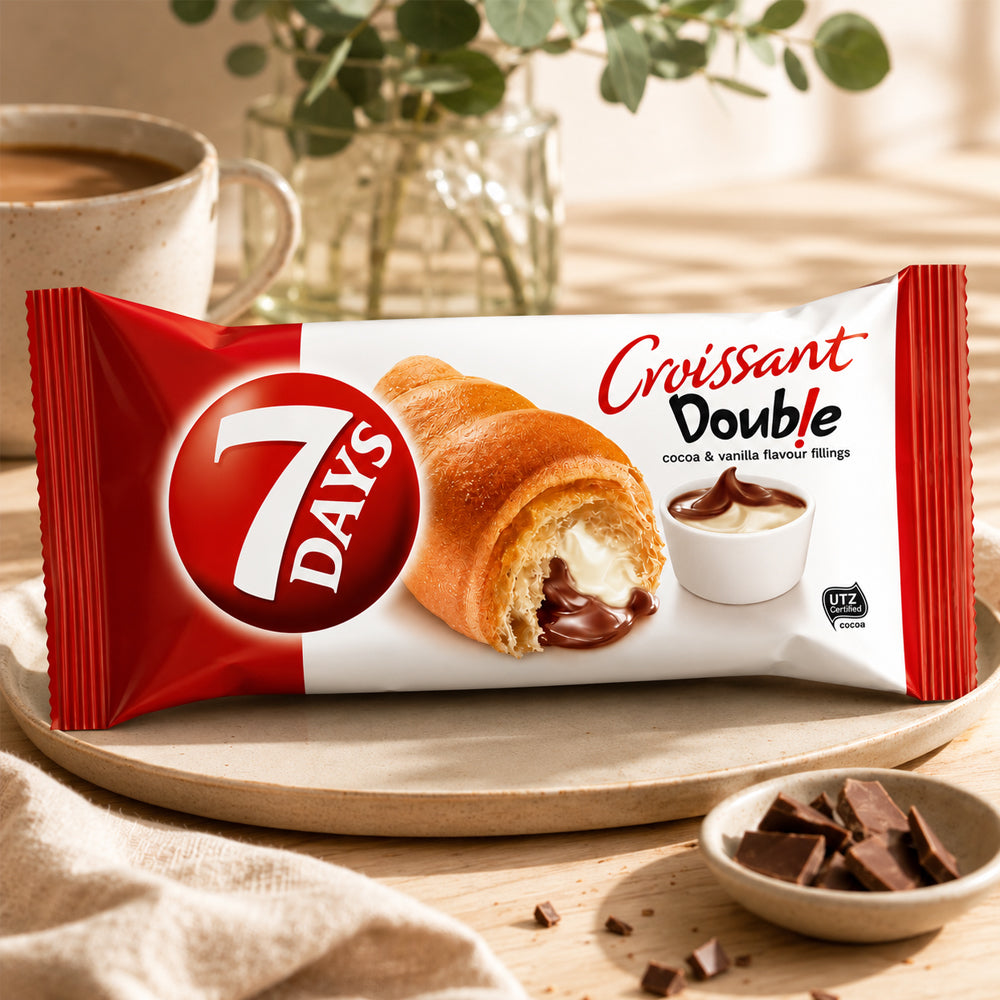 7 Days Double Croissant Schoko & Vanilla Cream 60g