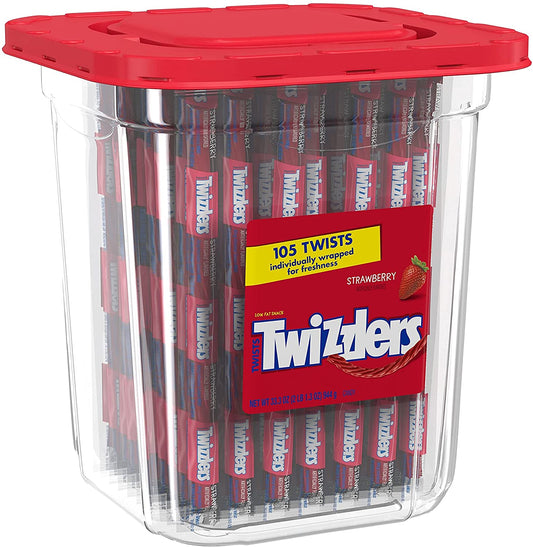 Twizzlers Strawberry 105 Twists - Sticks - 944g
