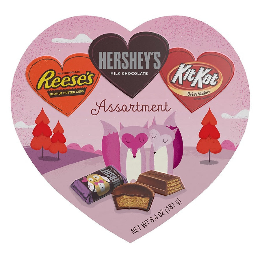 Hershey's - Milk Chocolate, Kit Kat & Reese's Assortment Heart Box 181g