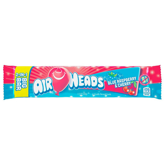 Airheads 2-in-1 Big Bar Blue Rasberry & Cherry 42g