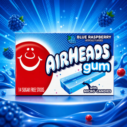 AirHeads Gum Blue Raspberry 34g