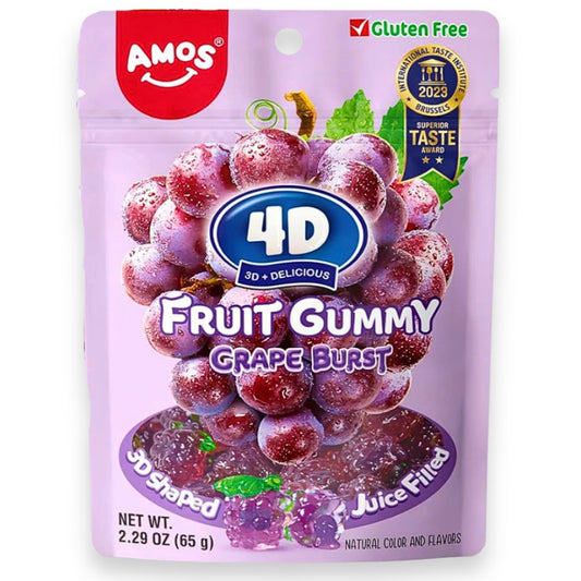 Amos 4D Fruit Gummy Grape Burst 65g