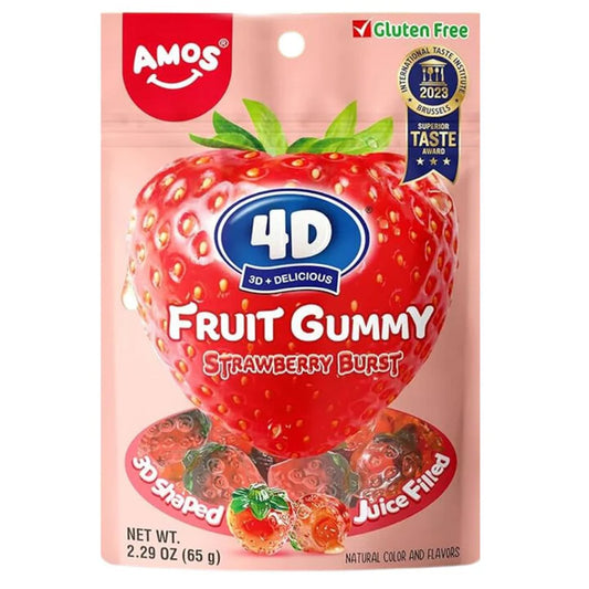 Amos 4D Fruit gummy Strawberry Burst 65g