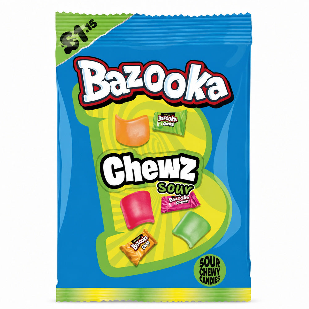 Bazooka Chewz Sour Chewy Candy 120g