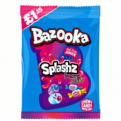 Bazooka Splashz Berry Blast Chewy Candy 120g