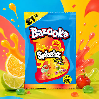Bazooka Splashz Fruit Fiesta Chewy Candy 120g