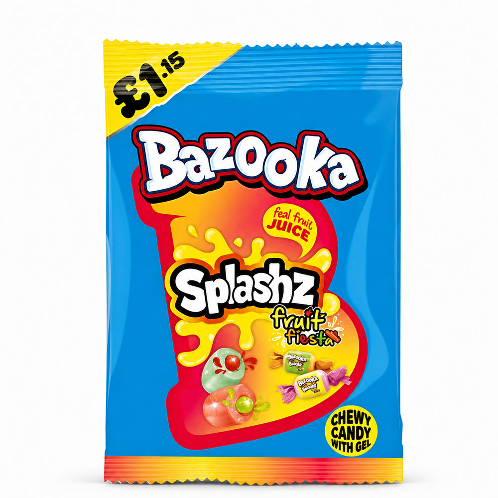 Bazooka Splashz Fruit Fiesta Chewy Candy 120g