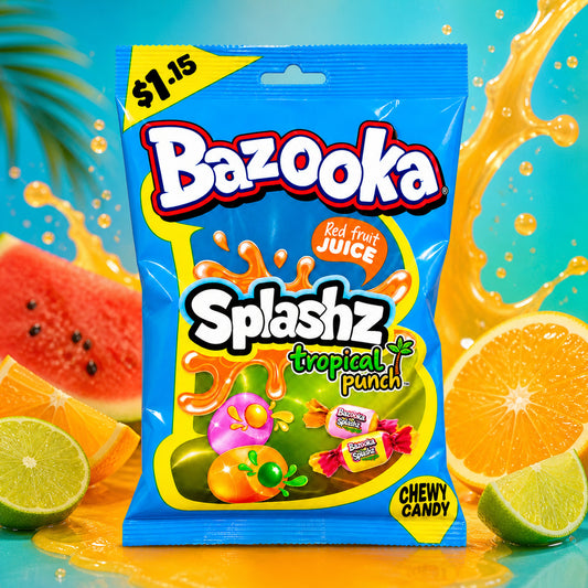 Bazooka Splashz Tropical Punch 120g