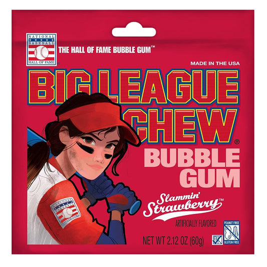 Big League Chew Bubble Gum Slammin Strawberry 60g