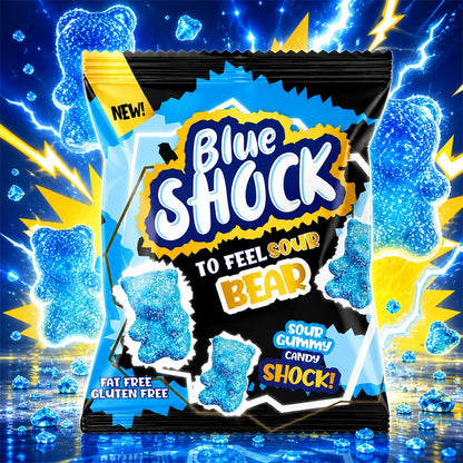 Blue Shock To Feel Sour Bear 80g (Halal)