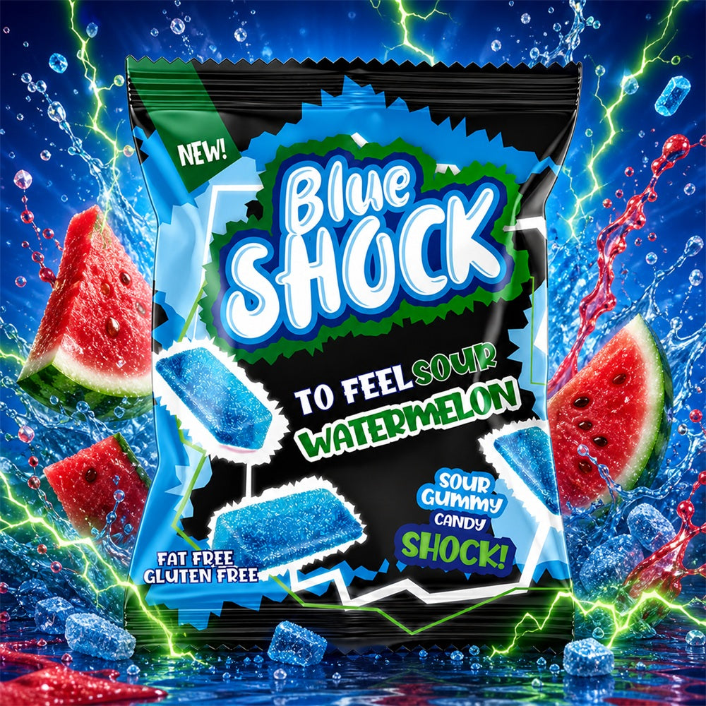 Blue Shock To Feel Sour Watermelon 80g (Halal)
