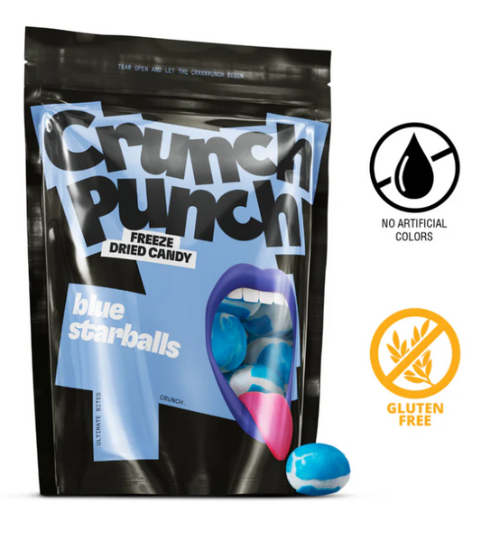 Crunch Punch Freeze Dried Candy Blue Starballs 100g