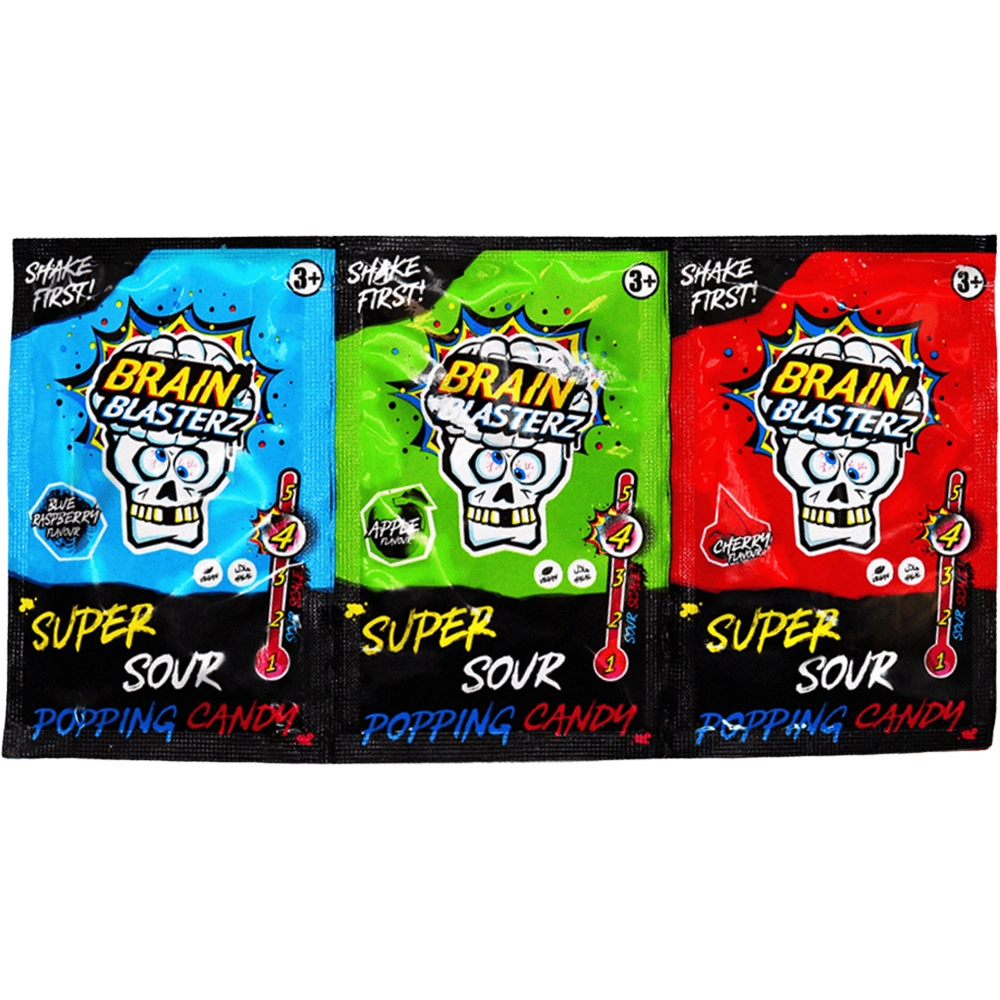Brain Blasterz Super Sour Popping Candy Trio 36g
