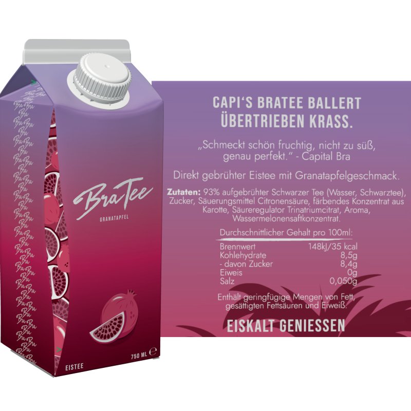 BraTee - Capital Bra Eistee Granatapfel - 750ml