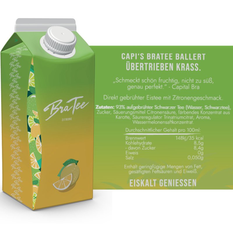 BraTee - Capital Bra Eistee Zitrone - 750ml