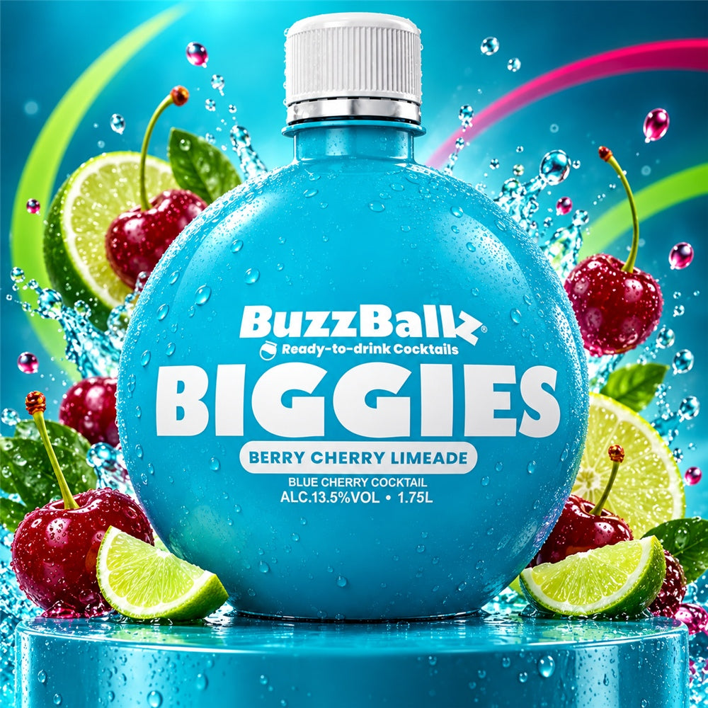 Buzzballz Biggies Mixed Drink Berry Cherry Limeade Cocktail 13,5% Vol. 1,75l