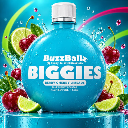 Buzzballz Biggies Mixed Drink Berry Cherry Limeade Cocktail 13,5% Vol. 1,75l