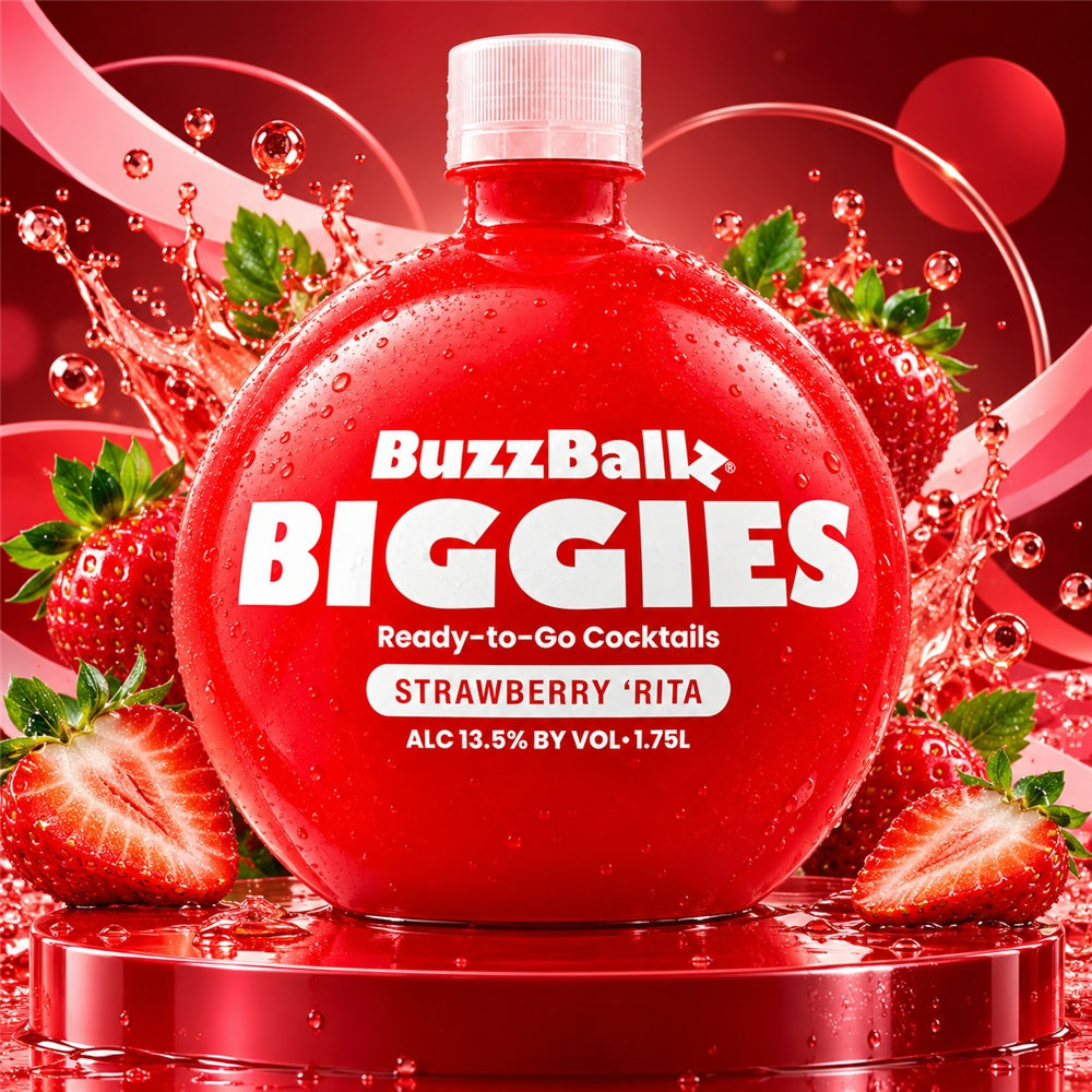 Buzzballz Biggies Mixed Drink Strawberry Rita Margarita Cocktail 15% Vol. 1,75l