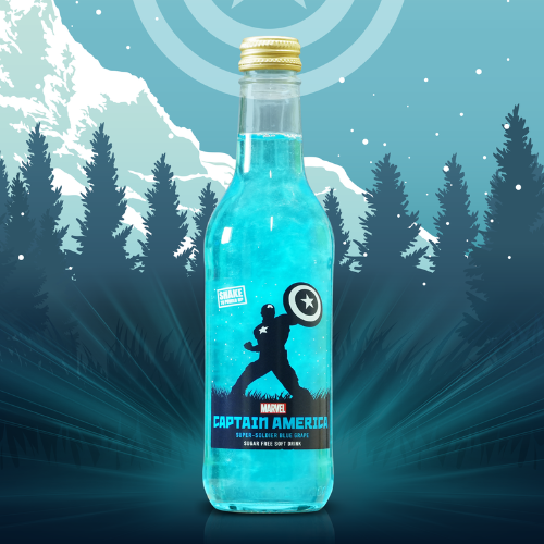 The Potions Cauldron Marvel Captain America Super-Soldier Blue Grape Sugar Free 330ml