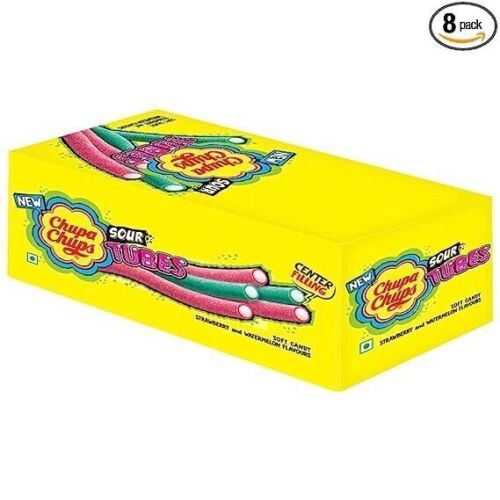 Chupa Chups - Sour Tubes Soft Candy Strawberry 24g