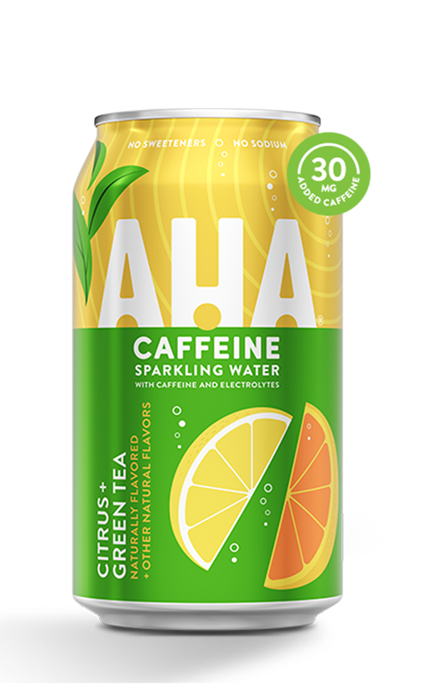 AHA Sparkling Water Caffeine Citrus + Green Tea 355ml