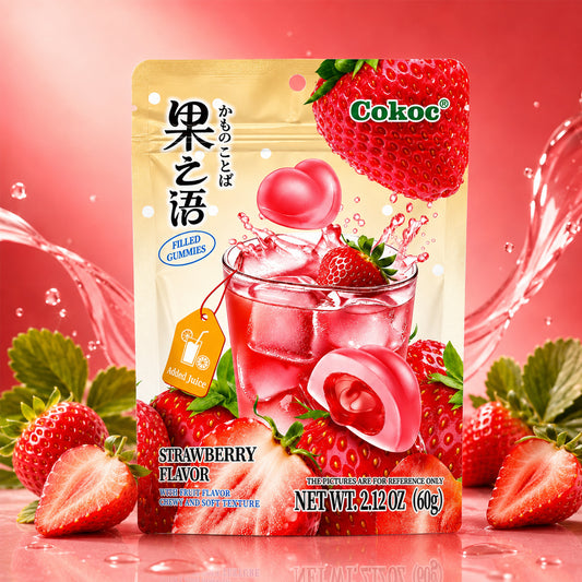 Cokoc Strawberry Flavour Filled Gummies 60g