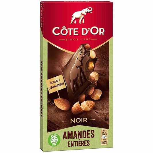 Côte D'Or Tafelschokolade Noir Amandes Entières 180g