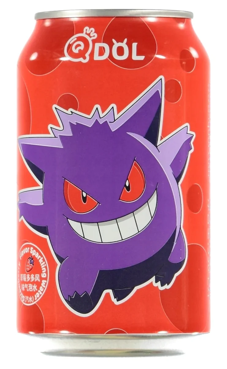 Qdol - Pokemon Gengar - Strawberry Sparkling Water 330ml (MHD 16.02.2025)