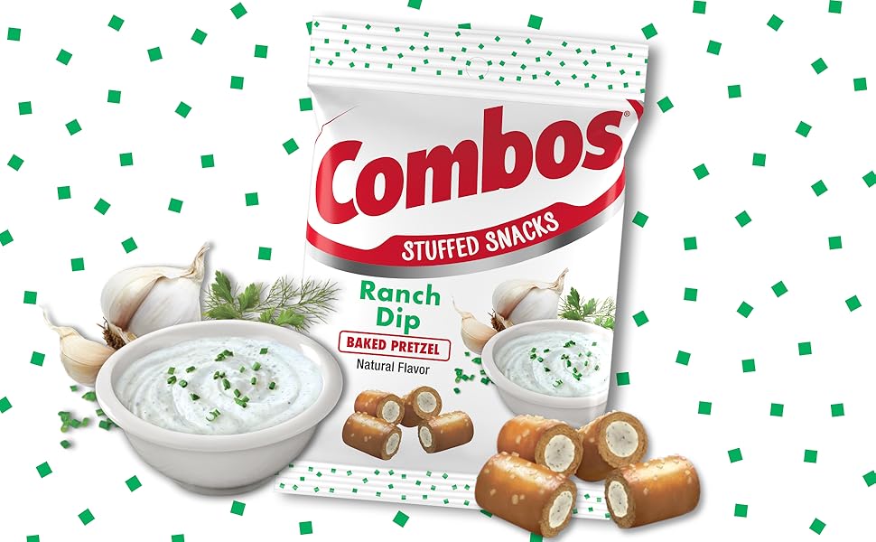 Combos Stuffed Snacks Ranch Dip Baked Pretzel 178g
