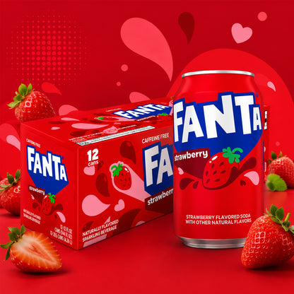 Fanta Strawberry (USA) 12 x 355ml Vorratspack
