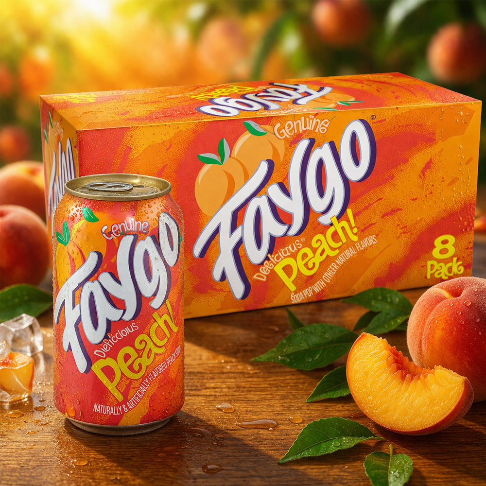 Faygo Peach! 8 x 355ml Vorratspack