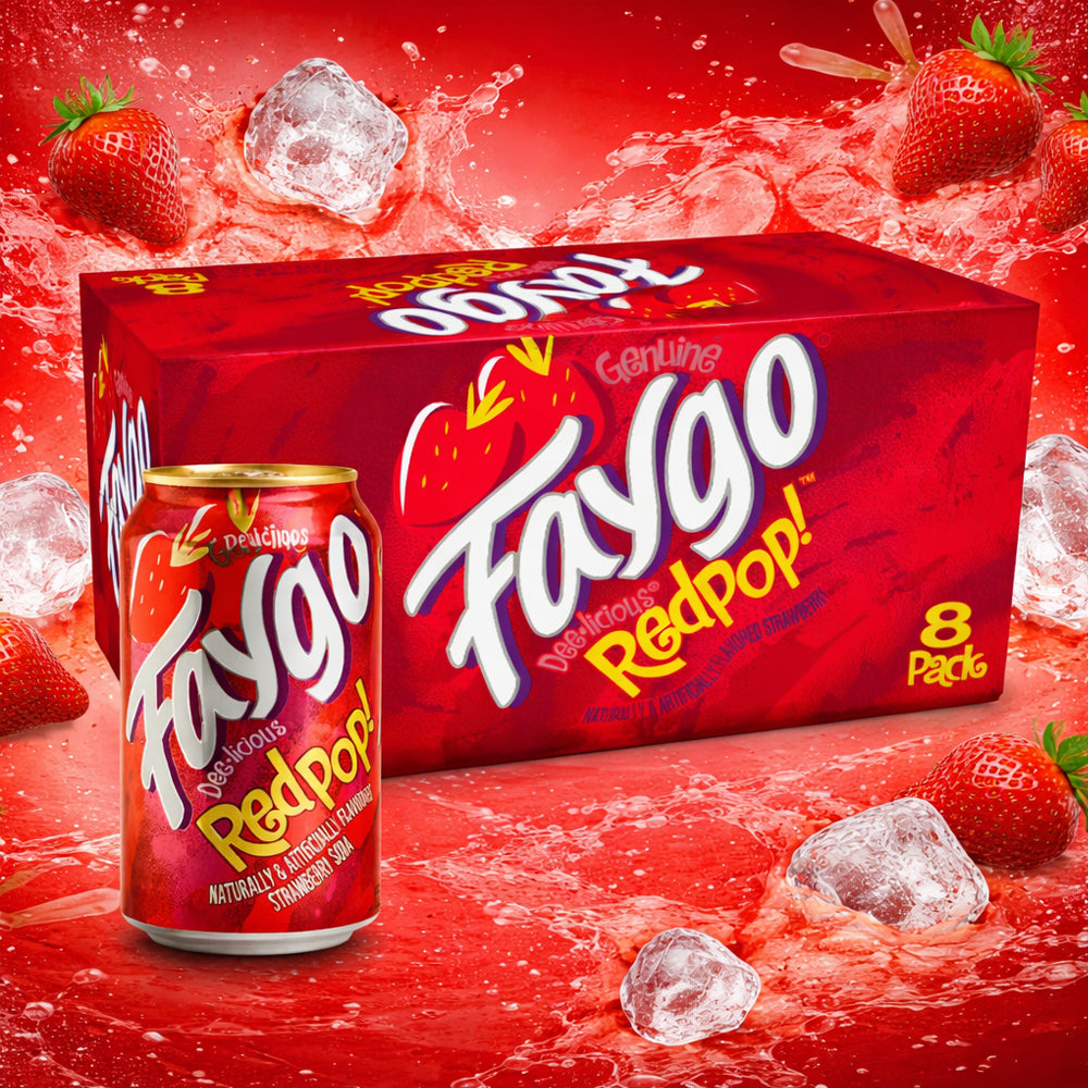 Faygo Redpop Strawberry Soda 8 x 355ml Vorratspack