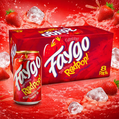 Faygo Redpop Strawberry Soda 8 x 355ml Vorratspack
