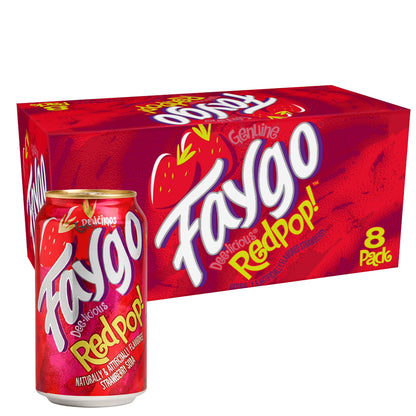 Faygo Redpop Strawberry Soda 8 x 355ml Vorratspack
