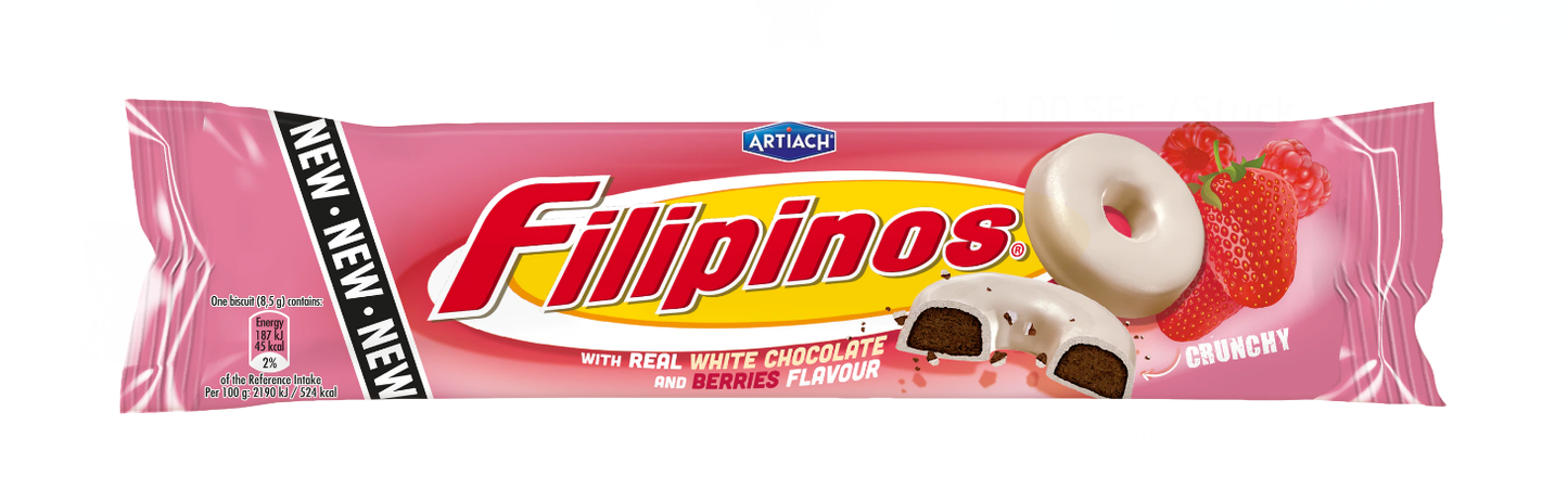 Filipinos with Real White Chocolate and Berris 128g (MHD 31.01.2025)