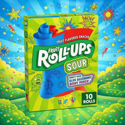 Fruit Roll-Ups Sour Blue Razzberry & Berry Punch 141g