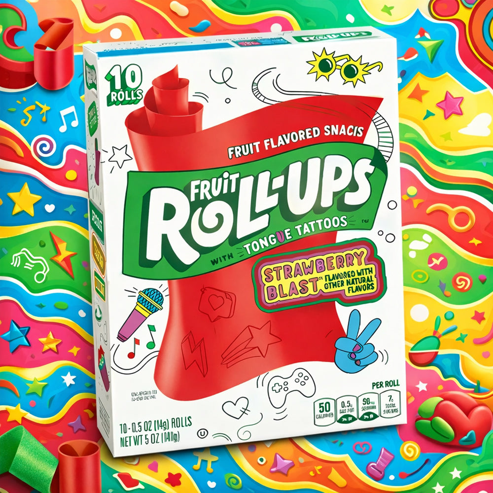 Fruit Roll-Ups Tongue Tattoos Strawberry Blast 141g
