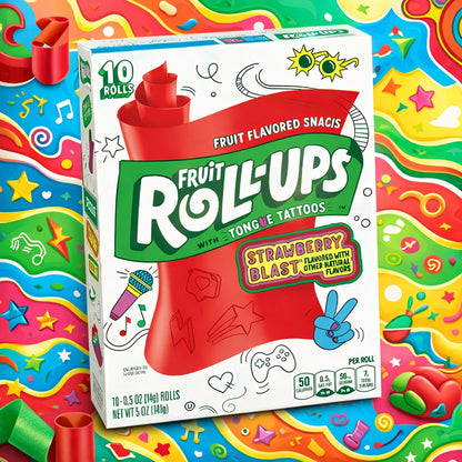 Fruit Roll-Ups Tongue Tattoos Strawberry Blast 141g