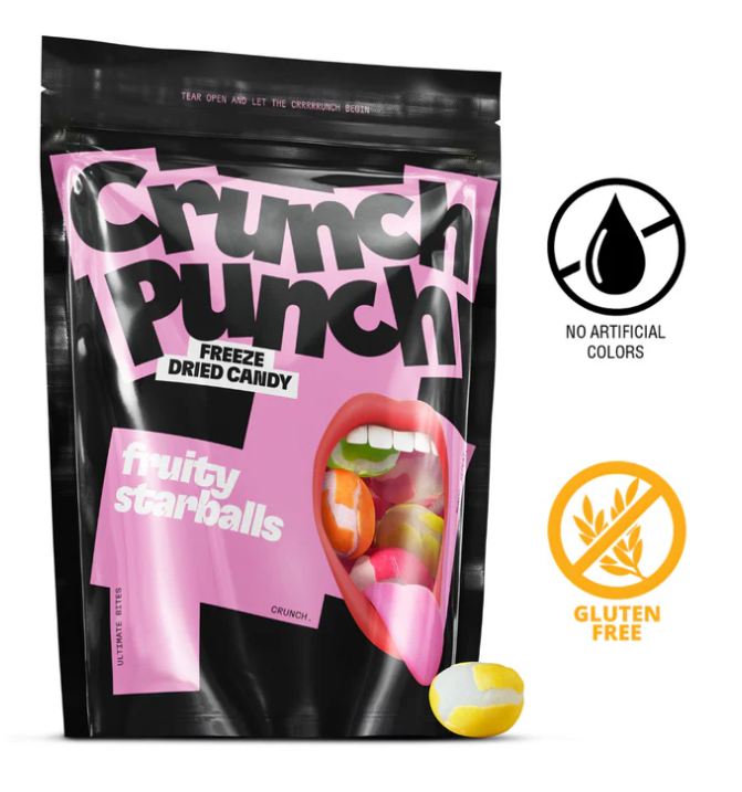 Crunch Punch Freeze Dried Candy Fruity Starballs 100g