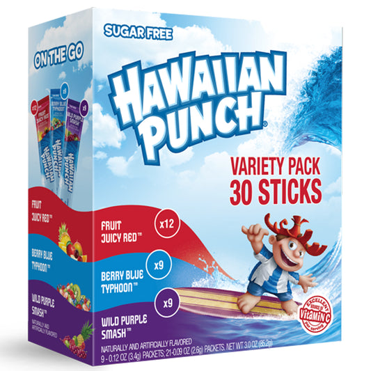 Hawaiian Punch 30 x Sugar Free Drink Mix Sticks Variety Pack 85,2g