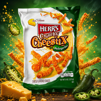 Herr's Crunchy Jalapeno Cheestix 227g (USA)