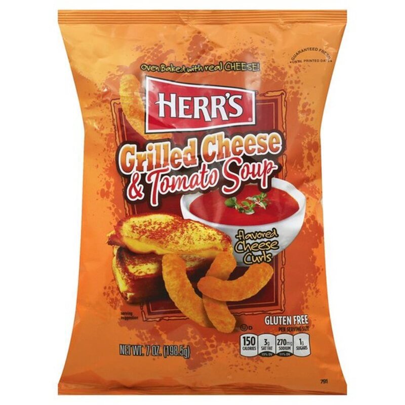 Herr's Grilled Cheese & Tomato Soup Flavored Cheese Curls 170g Beutel