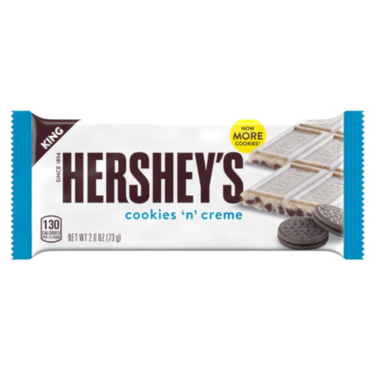 Hersheys Kingsize Cookies 'N' Creme Chocolate 73g