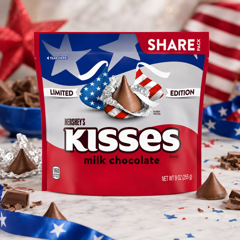 Hershey's Kisses Milk Chocolate Red, White & Blue Limited Edition 255g
