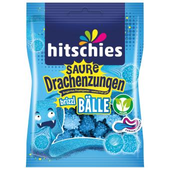 Hitschies Saure Drachenzungen Brizzl Bälle Blau 100g