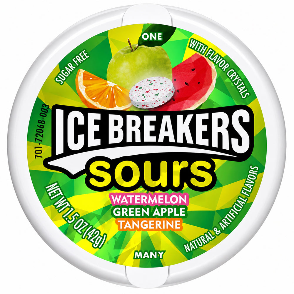 Ice Breakers Sours - Watermelon - Green Apple - Tangerine - Zuckerfrei - 42g