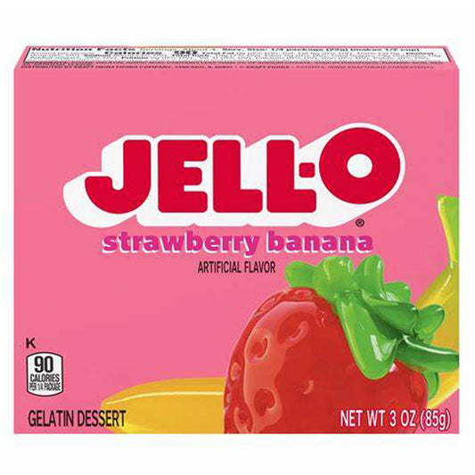 Jell-O Strawberry-Banana Gelatin Dessert Wackelpudding 85g